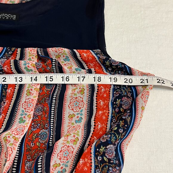 Enfocus Studio Women's Maxi Dress Multicolor Sleeveless Size 14 Elastic Waist - Picture 5 of 8